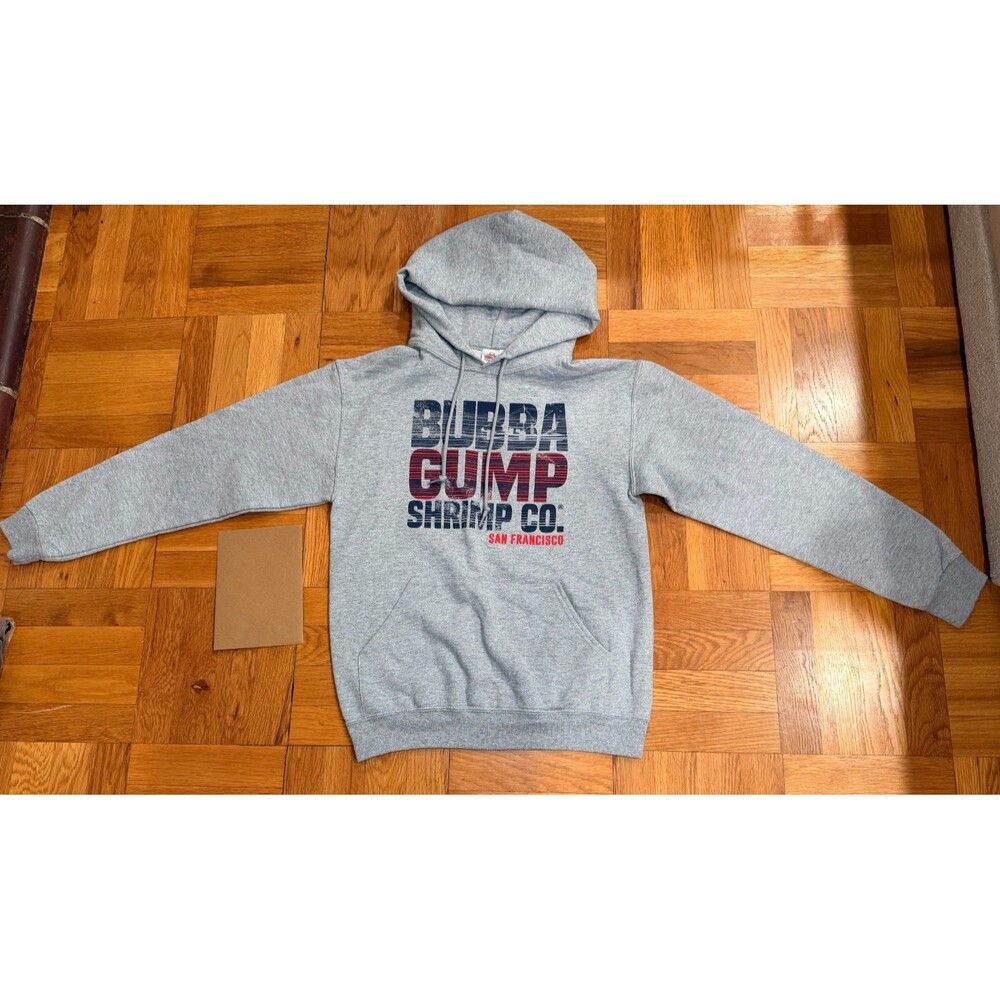 Bubba Gump Shrimp Co San Francisco Gray Pullover Hoodie Sweatshirt Small